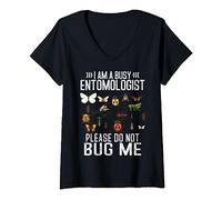 Womens Entomologists I'm A Busy Entomologist Please Do Not Bug Me V-Neck T-Shirt