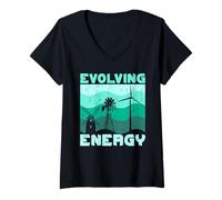 Womens Environmental protection EVOLVING ENERGY Strom V-Neck T-Shirt