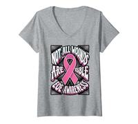 Womens Eosinophilic Esophagitis Awareness Ribbon V-Neck T-Shirt