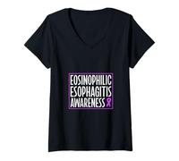Womens Eosinophilic Esophagitis - Support Awareness V-Neck T-Shirt
