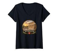 Women's Ephesus Turkey Vacation Adventure Ruins V-Neck T-Shirt