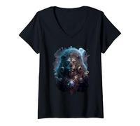 Women's Epic Leo the Zodiac Sign of Strength V-Neck T-Shirt