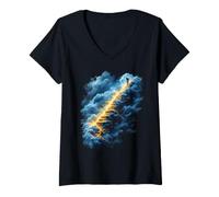 Women's Epic Mountain Biker Ascending Lightning Steps V-Neck T-Shirt