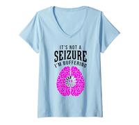 Womens Epilepsy Awareness Epileptic Seizure Elilepsy Warrior V-Neck T-Shirt