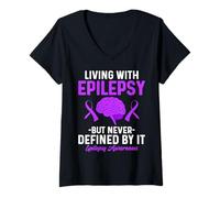 Women's Epileptic Epilepsy Awareness V-Neck T-Shirt