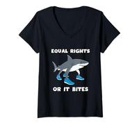 Women's Equal Rights Or I Bites V-Neck T-Shirt