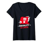 Women's Equality is A Myth Society Statement V-Neck T-Shirt