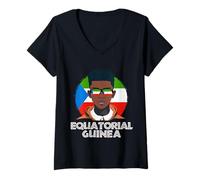 Womens Equatorial Guinea, Equatorial Guinean Flag, Equatorial V-Neck T-Shirt