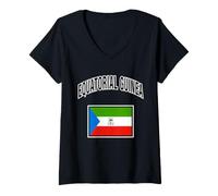 Women's Equatorial Guinea Flag V-Neck T-Shirt