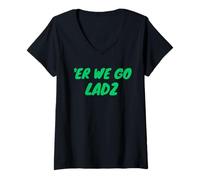 Women's Er We Go Lads Orc Fantasy Sci Fi V-Neck T-Shirt