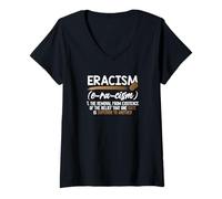 Women's Eracism Removal Belief One Race Superior End Racism V-Neck T-Shirt