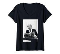 Womens Eric Morecambe & Wise Comedian Promoting Mr Lonely Book V-Neck T-Shirt