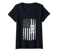 Womens Eric Personal Name American Flag Retro Men Women Funny V-Neck T-Shirt