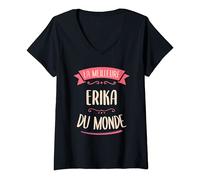 Womens Erika The World's Best Gift for Erika V-Neck T-Shirt