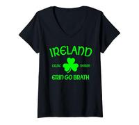 Women's Erin Go Bragh Ireland Celtic Nation Irish V-Neck T-Shirt