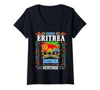Womens Eritrea Flag Heritage Outfit Idea For Men With Eritrean Flag V-Neck T-Shirt
