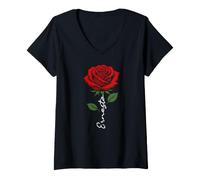 Women's Ernesto Red Flower Art First Name for Men Kids Boys V-Neck T-Shirt