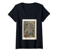 Women's Ernst Haeckel Frogs Illustration V-Neck T-Shirt