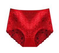 Women'S Erotic Knickers High Waisted Shaping Panty Plus Size Tummy Control Knickers Knickers For Women Full Brief Cotton High Waist Knickers Lady Panty Full Brief Knickers Women Red