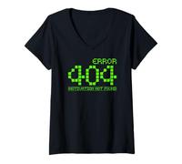 Womens Error 404 Motivation Not Found Procrastination V-Neck T-Shirt