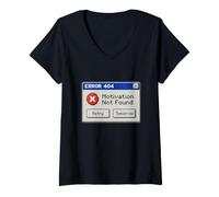 Women's Error 404 - Motivation Not Found V-Neck T-Shirt