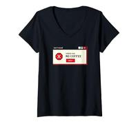 Women's Error 404 Popup No Coffee Found Funny Caffeine Lover - TFS V-Neck T-Shirt