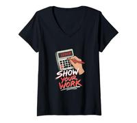 Women's Error Show Your Work Teacher Humor Math V-Neck T-Shirt