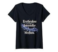 Women's Erythrulose Interstellar Medium Science Design V-Neck T-Shirt