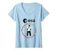 Womens ESA Astronaut Cool Outfit in Member States Flag V-Neck T-Shirt