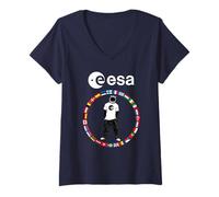 Womens ESA Astronaut Cool Outfit in Member States Flag V-Neck T-Shirt