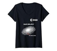 Womens ESA Our Galaxy We are Here V-Neck T-Shirt