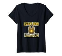 Women's Escape Room Enthusiast Champion Puzzle Game Master V-Neck T-Shirt