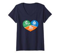 Women's ESG Environmental Social Governance Heart V-Neck T-Shirt