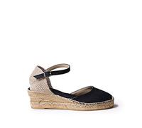 Women's espadrille in cotton fabric - ROMINA - Black, 6 UK - 39 EU
