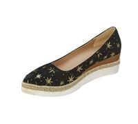 Women's Espadrille Platform Wedges Slip On Comfortable Cushion Lightweight Walking Shoes Formal Wedding Party Date Shoe Dressy Office Teachers Heels (Black, 9)