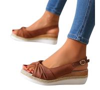 Womens Espadrille Wedge Sandals Ladies Slingback Sandal Ankle Strap Wide Fit Shoes Orthopedic Sliders with Arch Support Peep Toe Platform Slippers Prom Bridal Party Shoes