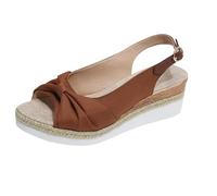 Womens Espadrille Wedge Sandals UK Sale, Ladies Slingback Sandal Ankle Strappy Wide Fit Shoes Orthopedic Sliders with Arch Support Peep Toe Platform Sandals Mid Wedge Heel Slippers Prom Bridal Shoe