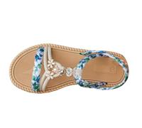 Womens Espadrilles Clogs Sandals Summer Orthopedic Open Toe Flat Roman Strappy Sandal Ladies Arch Support Gladiator Walking Shoes Women Casual Wide Fit Sip on Slingback Sliders (Blue #2, 5.5)