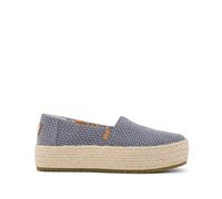 TOMS Women's Valencia Espadrille Platform, Niagara Mist Chambray Dot, 7 UK