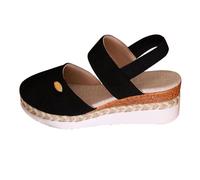 Women'S Espadrilles Wedge Sandals Ladies Hessian Wedge Sandal Wide Fit Wedges Non-Slip Platform Shoes Orthopedic Sliders Lightweight Walking Shoes With Arch Support Comfort Elegant Slippers