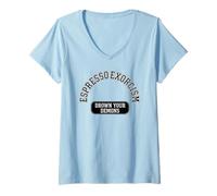 Womens Espresso Exorcism Halloween Coffee Art, Drown Your Demons V-Neck T-Shirt