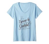 Women's Espresso-ly Grateful : for Every Little Blessing V-Neck T-Shirt
