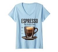 Women's Espresso The Perfect Shot Barista Coffee Lover V-Neck T-Shirt