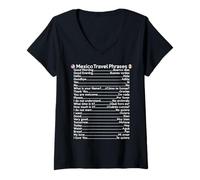 Womens Essential Mexico Travel Guide in Spanish English Phrases V-Neck T-Shirt