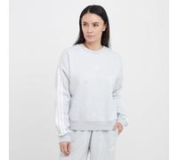 adidas Women's ESSENTIALS 3-STRIPES FLEECE SWEATSHIRT, light grey heather/white, L