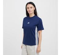 adidas Women's Essentials 3-Stripes Cotton T-Shirt, Dark Blue/White, S