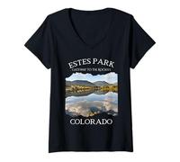 Womens Estes Park Colorado USA National Park American Women Men V-Neck T-Shirt