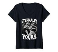Women's Eternally Yours Classic Monster Couple Halloween Horror V-Neck T-Shirt