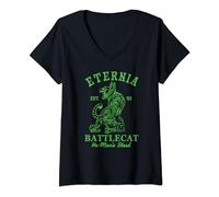 Womens Eternia Battle Cat He Man Toy 1980 V-Neck T-Shirt