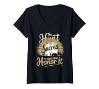 Womens Ethical Hunter Responsible Hunting Wildlife Conservation V-Neck T-Shirt